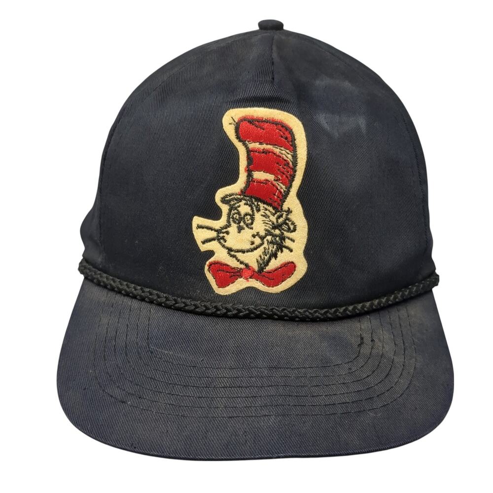Dr. Seuss Cat Snapback 5 Panel Cap Blue One Size Rope Headmaster Vintage